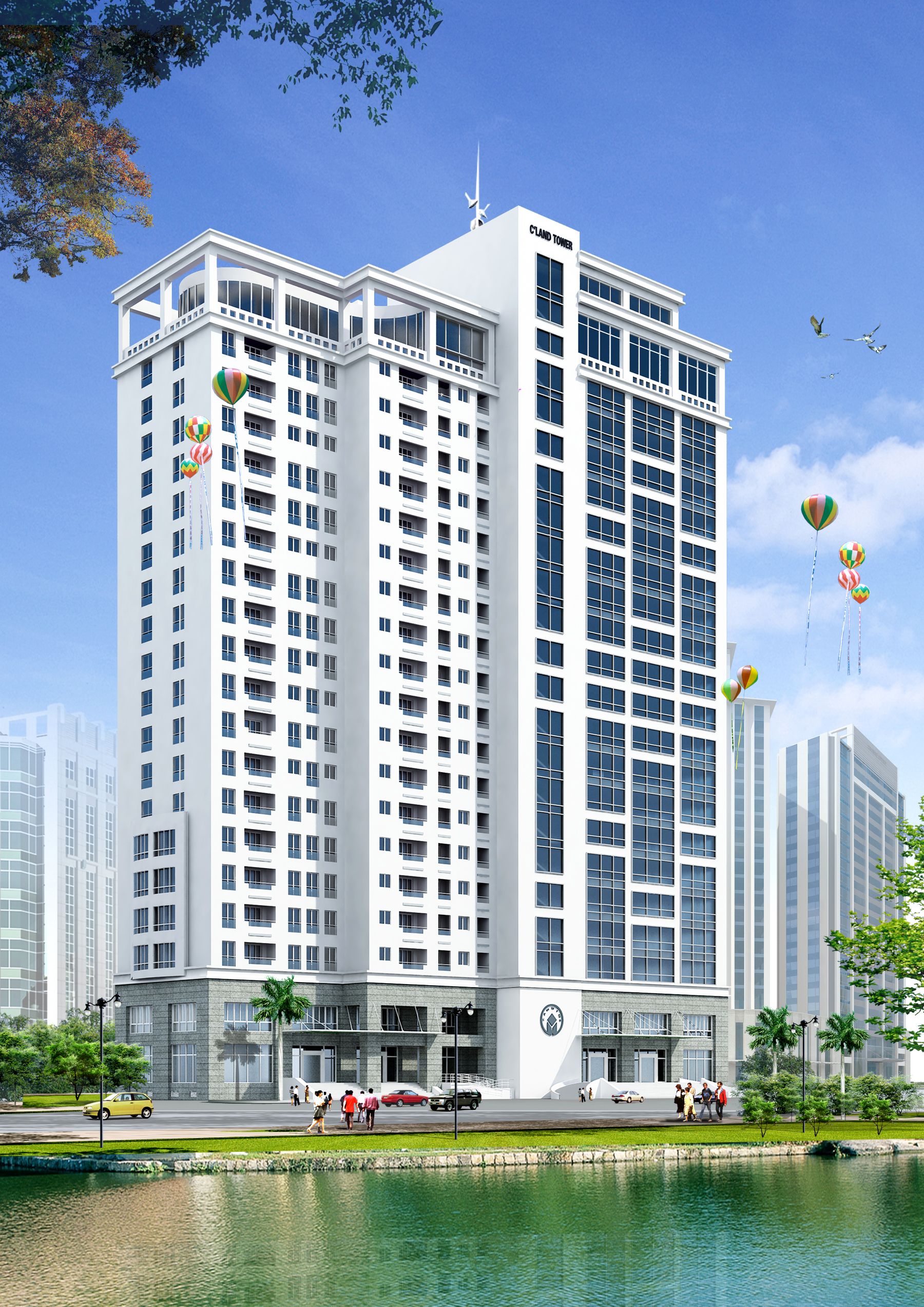 Project of combination of Office and high-rise building, C'land Tower